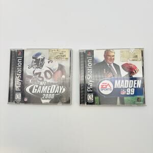 Madden 1999 & NFL GameDay 2000 PlayStation 1 PS1 2 Game Football Bundle Lot VG